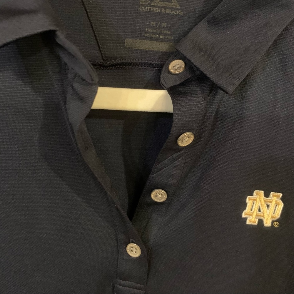 CUTTER & BUCK Notre Dame Fighting Irish CB Drytec Solid Women's Polo Navy Blue - Picture 4 of 7